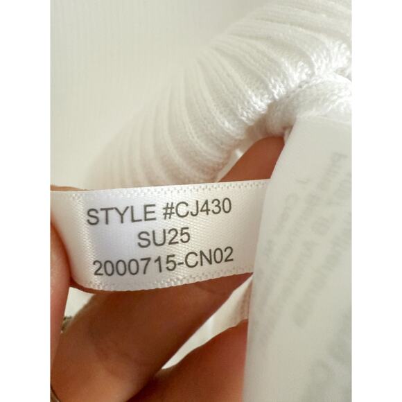 J.Crew | NWT Ruffle-trim shell tank top premium ultra-fine cotton White | Sz M - Picture 7 of 8